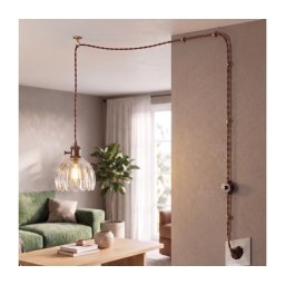 Cottex 8400100-7002 - Candeeiro pendente com cabo e ficha NORA 1xE14/5W/230V transparente