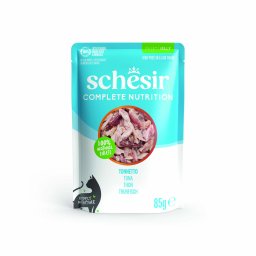 6x85g Atum filete em gelatina Complete Nutrition Schesir saquetas gatos