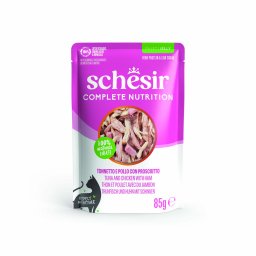 24x85g Complete Nutrition Filete geleia atum frango fiambre Schesir gatos