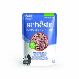 24x85g Complete Nutrition Filete geleia atum peixe branco Schesir para gato