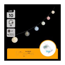 Aigostar - Guirlanda LED 10xLED/3xAA 2m branco quente