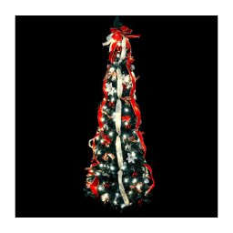 Aigostar - Árvore de Natal LED para exterior 100xLED/230V 1,5m IP44 vermelho / branco frio