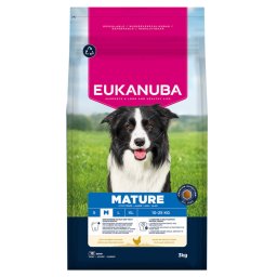 3kg Premium Nutrition Mature Medium Breed Frango Eukanuba ração cães