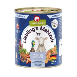 12x800g Sonho inverno cordeiro pato GranataPet Liebling´s comida cão