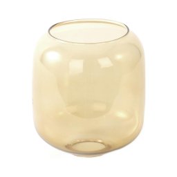 Vidro de substituição para lustre com soquete E27 — diâmetro 14 cm, tom fumê castanho