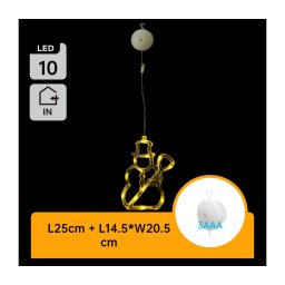 Aigostar - Decoração de Natal LED 10xLED/3xAAA boneco de neve 20,5 cm