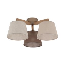 Brilagi - Lustre de tecto montado à superfície LATTE SABIA 3xE27/15W/230V pinho/mix