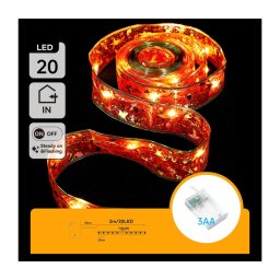 Aigostar - Guirlanda LED 20xLED/3xAA 2m branco quente/vermelho