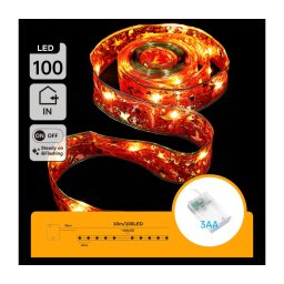 Aigostar - Guirlanda LED 100xLED/3xAA 10m branco quente e vermelho