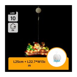 Aigostar - Decoração de Natal LED 10xLED/3xAAA Feliz Natal 13 cm