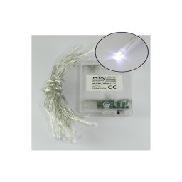 Guirlanda LED 20 LEDs / 2 funções, 2,4 m, branco frio