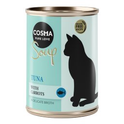 12x100g Atum com cenoura Cosma Soup comida húmida gatos