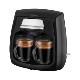 Sencor - Máquina de café com duas canecas 500W/230V preto
