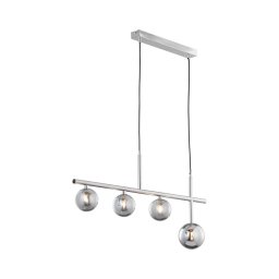 Jupiter 1902 - Lustre suspenso por cabo NEPTUN 4xG9/14W/230V cromado mate/cinza fumê