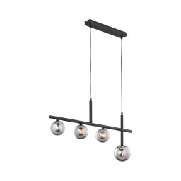 Jupiter 1908 - Lustre suspenso por cabo NEPTUN 4xG9/14W/230V preto/cinzento fumado