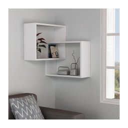 Prateleira de parede de canto RING 68x68 cm branco
