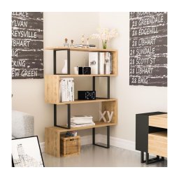 Estante ADRIANA 124x91,5 cm bege/preto