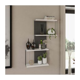 Prateleira de parede DESTAN 96x65 cm branco/antracite