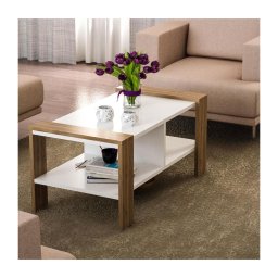 Mesa de centro ERICA 42x90 cm branco/castanho