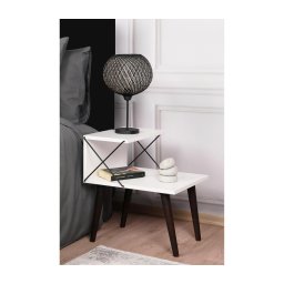 Mesa de cabeceira CROSS 55x50 cm branca