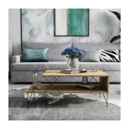Mesa de centro LOIRE 40x100 cm bege/preto