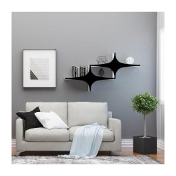 Prateleira de parede SUSEN 69x135 cm branco/preto