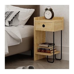 Mesa de cabedeira CACTUS 60x29,5 cm bege/preto