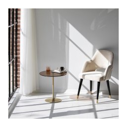 Mesa de cabeceira CHILL 50x50 cm dourada/bronze