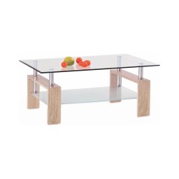 Mesa de centro 55x110 cm transparente/carvalho sonoma