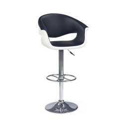 Banco de bar 115x60 cm branco/preto/cromado