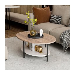 Mesa de centro ELIS 36x90 cm carvalho/branco