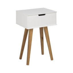 Mesa de cabeceira CARLY carvalho/branco
