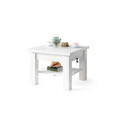 Mesa de centro extensível com tampo elevatório CALEB 75/150x75 cm branca