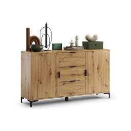 Cómoda LORA com gavetas e portas, carvalho artisan