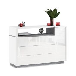 Cómoda FRED com gaveta branco/cinza