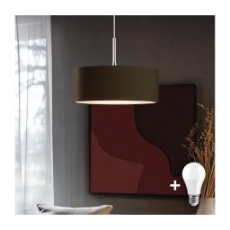 Eglo - Lustre LED suspenso por cabo TUNJA 1xE27/60W/230V castanho
