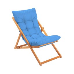 Espreguiçadeira de jardim azul/faia