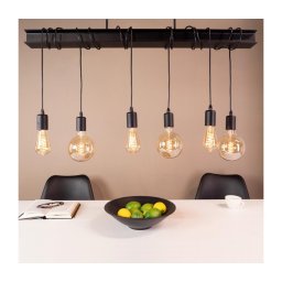Eglo 43712 - Candeeiro suspenso TOWNSHEND 6xE27/60W/230V preto