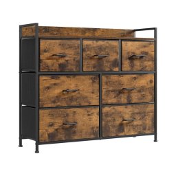 Cómoda com gavetas KIRA castanha/preta