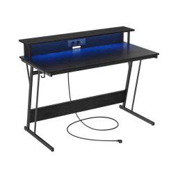 Escrivaninha com iluminação integrada SOLEA-X preta