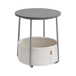 Mesa de apoio NOIRA cinzento/branco