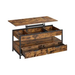 Mesa de centro com tampo elevatório NYRO castanha/preta
