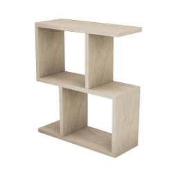 Mesa lateral CROS 45x17 cm, acabamento em mármore/bege