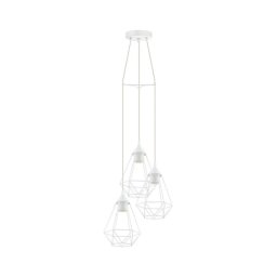 Eglo 79083 - Lustre suspenso BYRON com cabo 3xE27/60W/230V branco