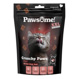 150g carne de vaca Crunchy Paws Pawsome snacks para gatos