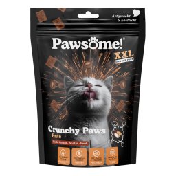 150g pato Crunchy Paws Pawsome snacks para gatos
