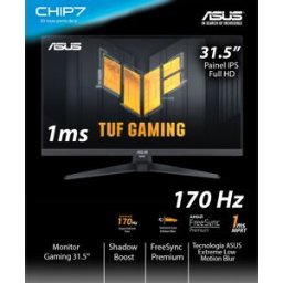 Monitor ASUS - 31.5" Full HD / 170Hz / 1ms / AMD FreeSync / ShadowBoost - VG328QA1A TUF Gaming