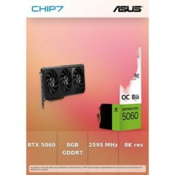 Placa Gráfica - Asus Prime GeForce RTX 5060 OC 8GB GDDR7