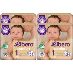 Libero Comfort 1 24 fraldas Pack 4 unidades