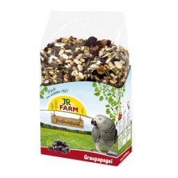 950g Individual para papagaios cinzentos JR Farm comida para aves